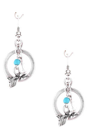 Arrow Charm Circle Dangle Earrings