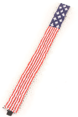American Flag Seed Bead Headband