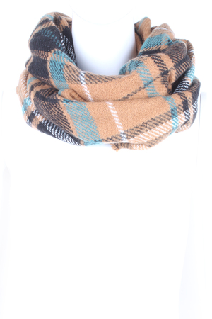 Woven Plaid Infinity Scarf