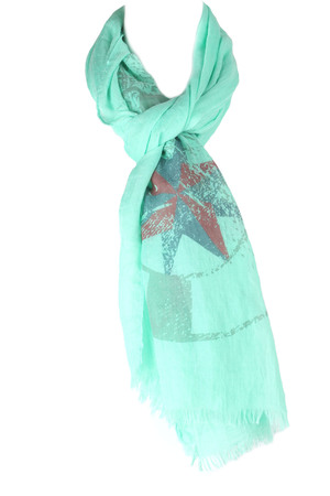 Woven Anchor and Life Saver Print Scarf