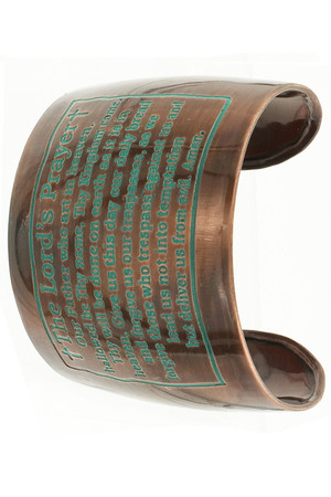 Lords Prayer Engraved Handmade Cuff Bracelet