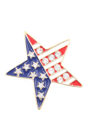Enamel American Flag Star Pin