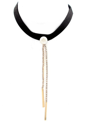 Pave Tassel Choker Necklace