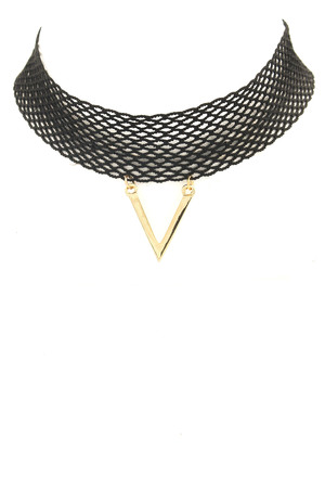 Mesh Metal Triangle Choker Necklace