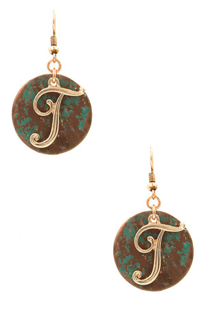 Metal Monogram Earrings