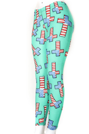 Amercian Flags Cross Leggings