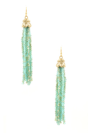 Faceted Bead Tassel Earrings