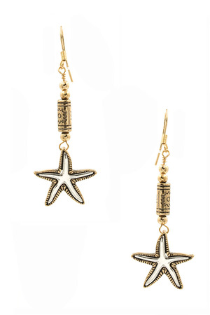 Metal Starfish Drop Earrings