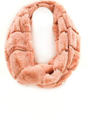 Striped Faux Fur Scarf