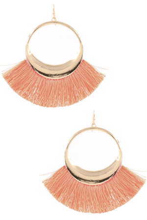 Cotton Fringe Drop Earrings