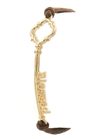 Metal 'BLESSED' Key Pull-Tie Bracelet