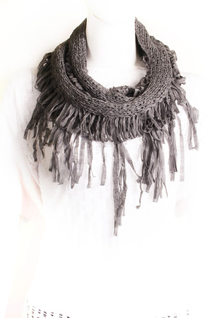 Knit Tassel Infinity Scarf