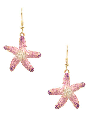 Metal Starfish Drop Earrings