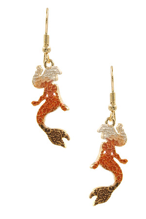 Metal Mermaid Drop Earrings