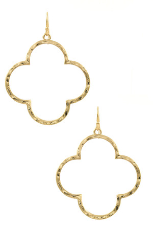 Hammered Quatrefoil Drop Earrings