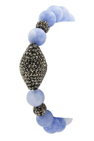 Semi-Precious Stone Pave Stretch Bracelet