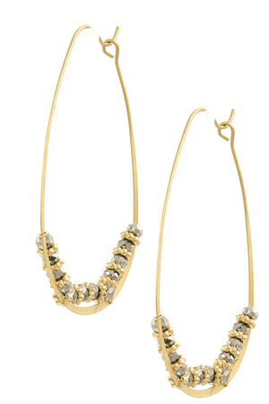 Faceted Glass Bead Oval Earrings