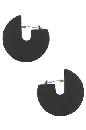 Faux Leather Open Circle Earrings