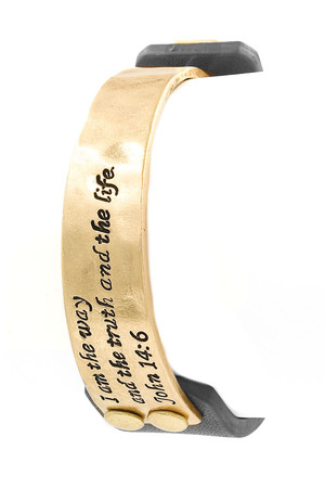 'JOHN 14:6' Metal Bangle Bracelet