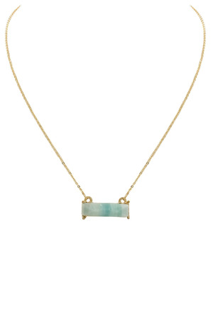 Rectangle Stone Bar Necklace