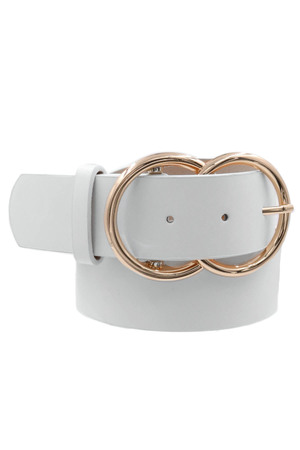 Faux Leather Metal Ring Belt