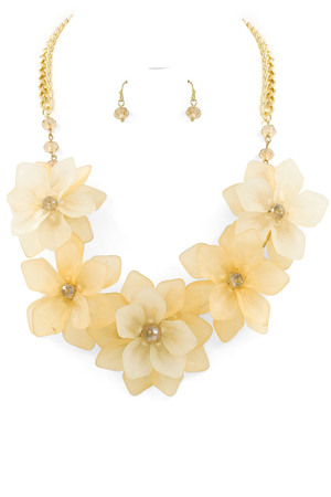 Acrylic Flower Statement Necklace