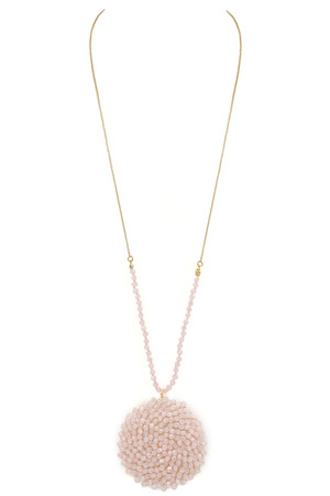 Faceted Glass Bead Cluster Pendant Necklace