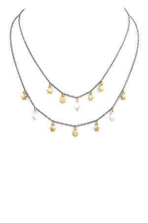 Layered Star/Diamond Charm Necklace
