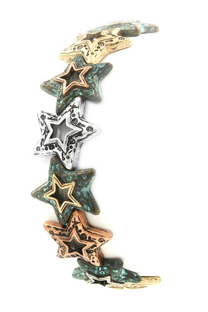 Textured Metal Star Bracelet