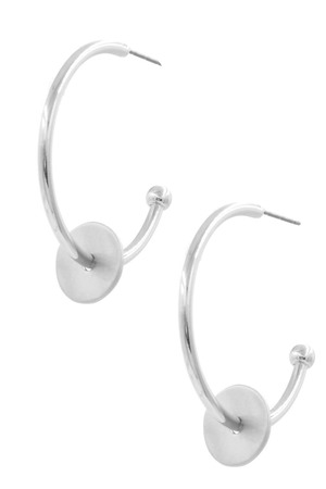 Metal Hoop Drop Earrings