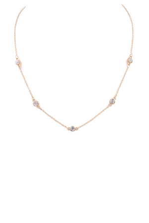 Linked Glass Rhinestone Necklace