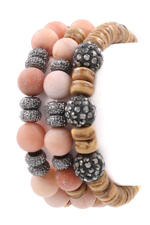 Stone/Wood Bead Bracelet Set