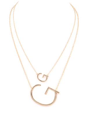 2 Piece Letter Pendant Necklace