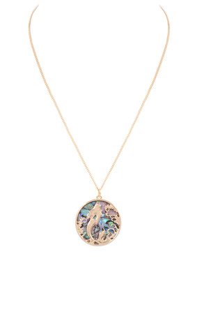 Mermaid Disc Pendant Necklace