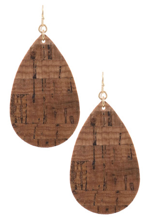 Cork Teardrop Earrings