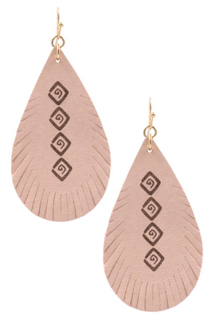 Genuine Leather Teardrop Earrings