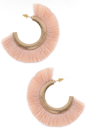 Cotton Fringe Earrings