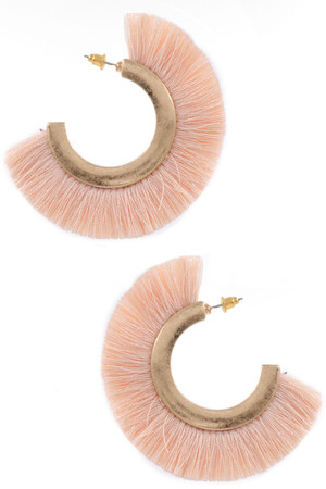 Cotton Fringe Earrings