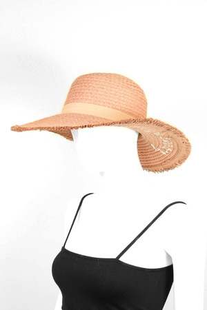 Straw Verbage Floppy Hat