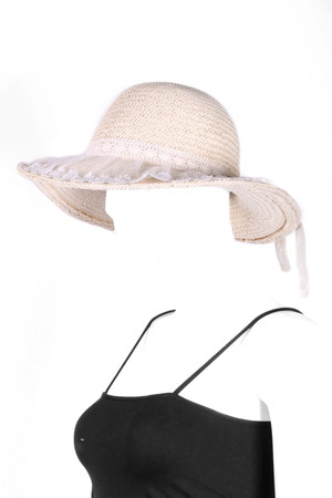 Lace Trim Straw Sun Hat