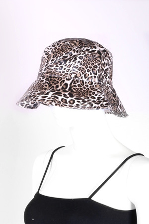 Leopard Print Bucket Rain Hat