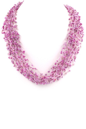 Layered Threaded Seed Bead Necklace