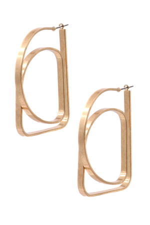 Abstract Curved/Box Metal Earrings
