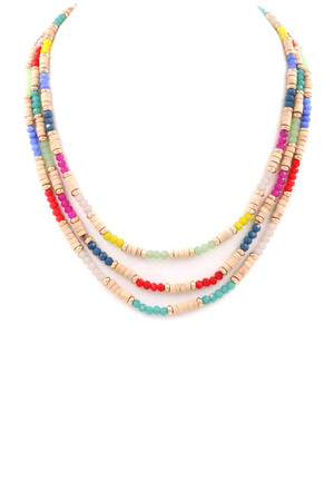 Faceted/Wood Necklace