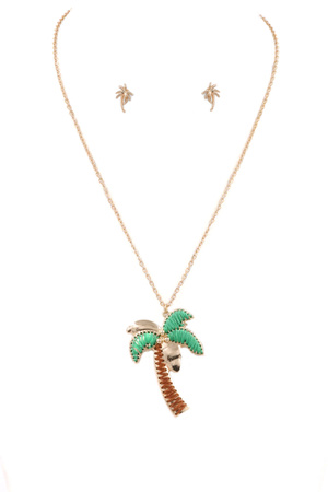 Palm Tree Necklace Set
