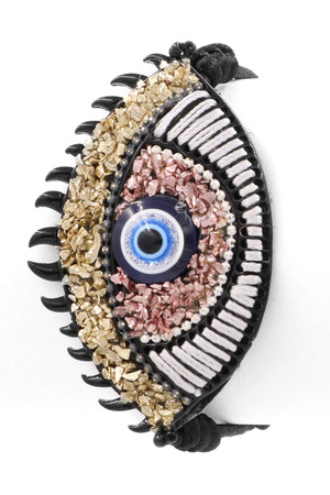 Evil Eye Detail Adjustable Pull Tie Bracelet
