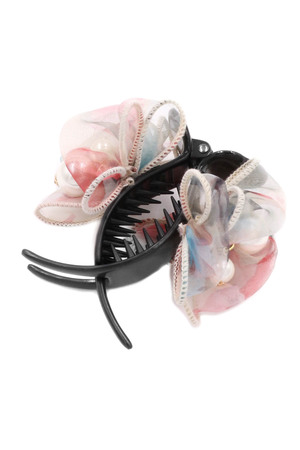 Flower Ribbon Hair Claw Pin