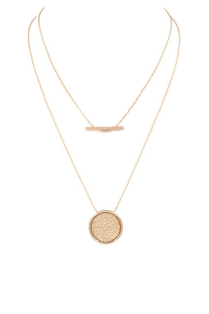 Layered Meal Bar/Coin Necklace