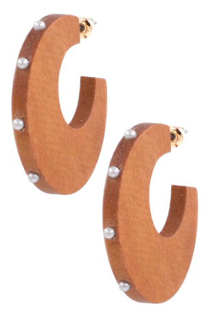 Acrylic Wood Hoop Earrings