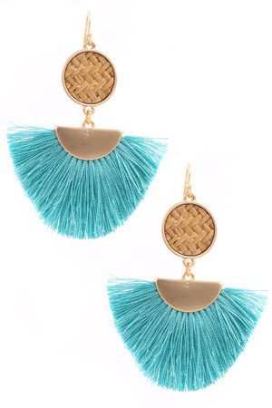 Cotton Tassel Drop Earrings